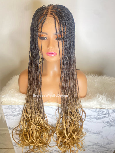 Miami Knotless Braids Wig  Spanish curls Wig