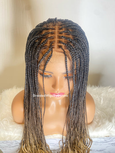 Miami Knotless Braids Wig  Spanish curls Wig