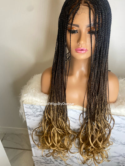 Miami Knotless Braids Wig  Spanish curls Wig