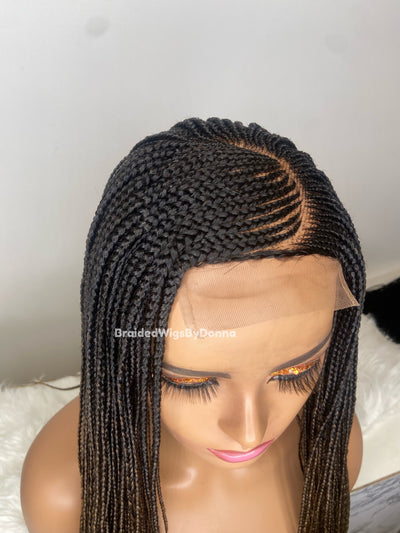 Beaded Frontal Ghana weaving braided wig
