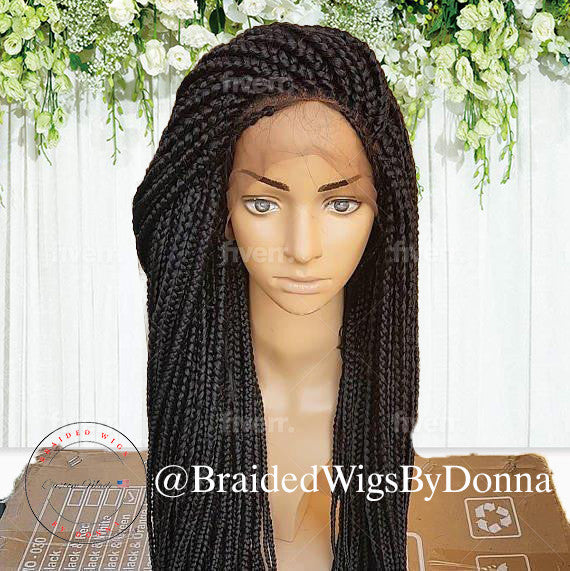 Kandi Medium Box Braids Braided wig - BraidedWigsByDonna
